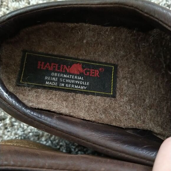 Haflinger Womens 41 Slip On Mule Clogs Wool Wedge Brown Tan - Picture 10 of 13